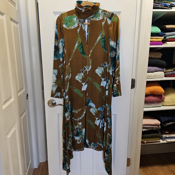 COS Brown Floral High‑Low Dress - Picture 5 of 10